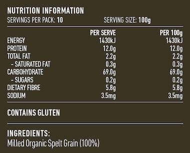 Lotus Spelt Flour Wholemeal Organic 1kg - QVM Vitamins™