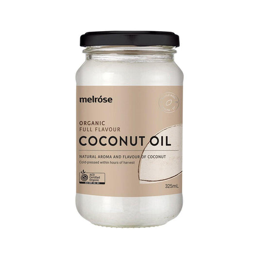 Melrose Organic Full Flavour Coconut Oil 325ml - QVM Vitamins™