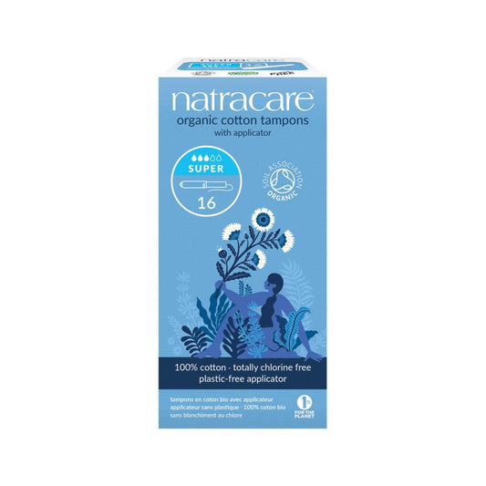 Natracare Organic Cotton Tampons Super with Applicator x16 Pack - QVM Vitamins™