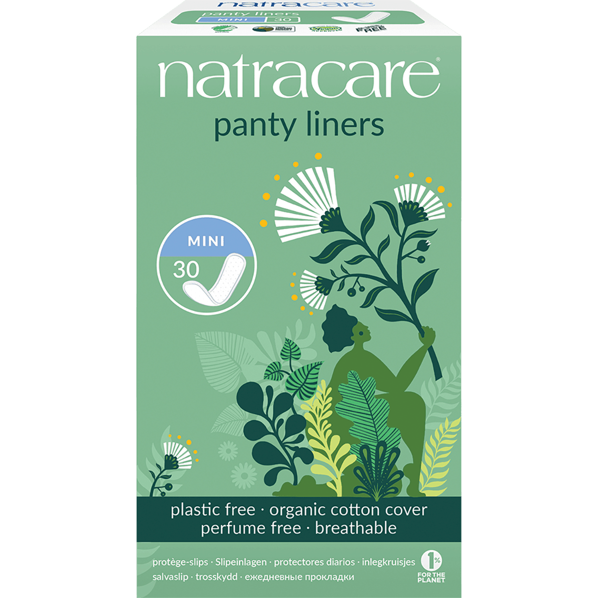Natracare Panty Liners Mini with Organic Cotton Cover x 30 Pack - QVM Vitamins™
