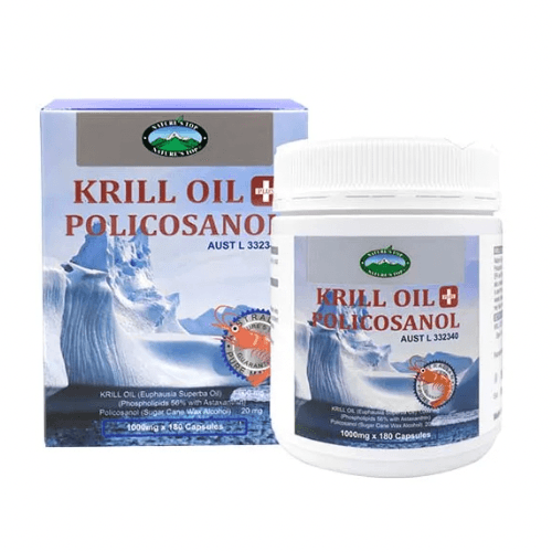 Nature’s Top Krill Oil Plus Policosanol 1000mg 180 Capsules - QVM Vitamins™