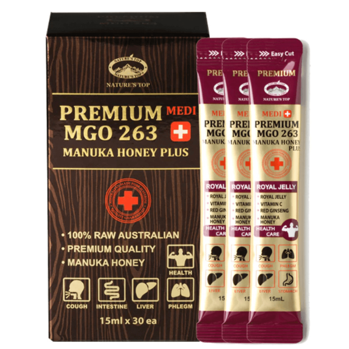 Nature’s Top Manuka MGO 263 Plus Royal Jelly 15ml x 30 Sachet - QVM Vitamins™