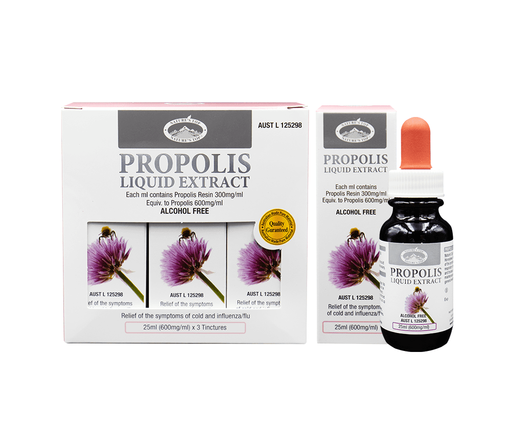 Nature's Top Propolis Liquid Extract 25ml x 3 Tinctures - QVM Vitamins™