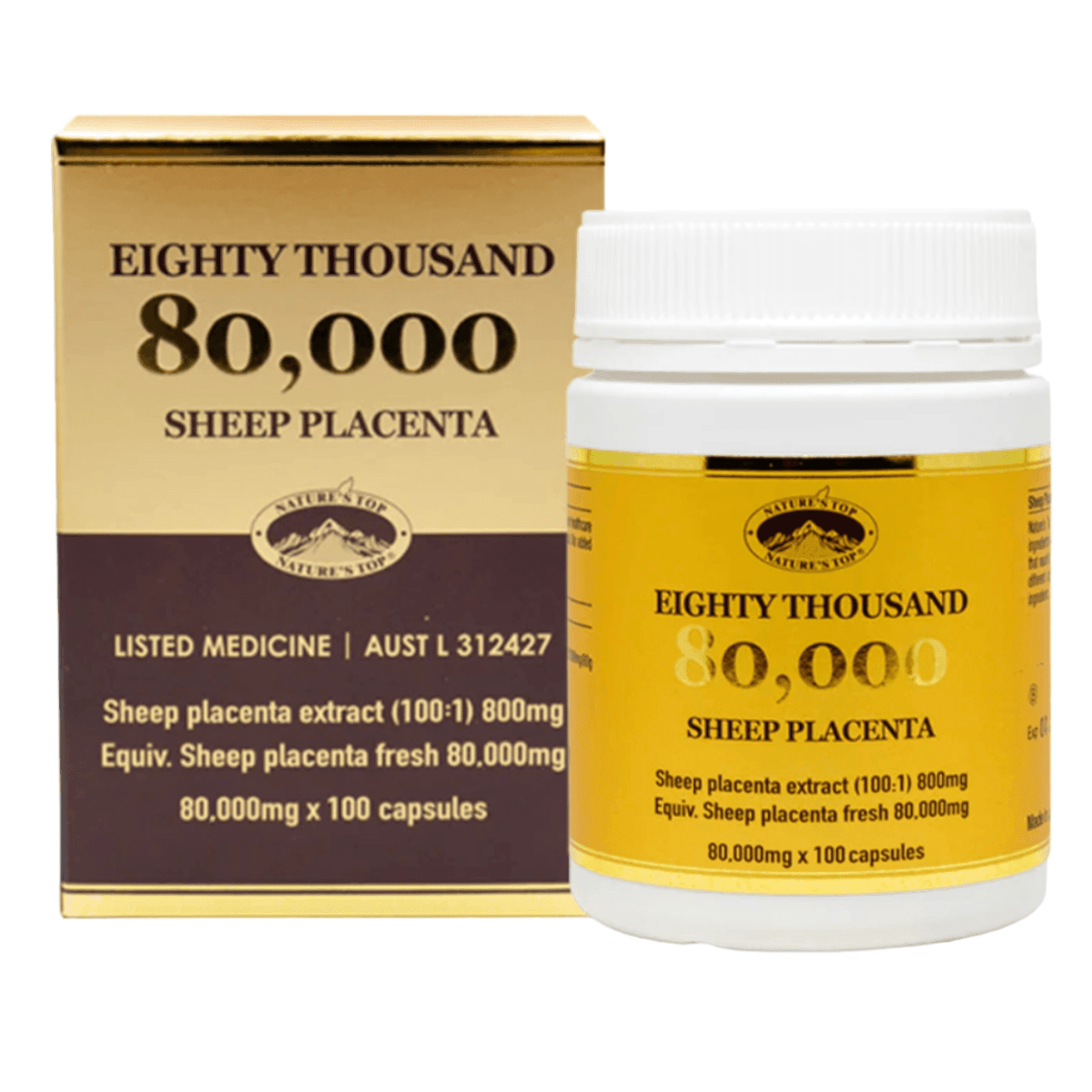 Nature’s Top Sheep Placenta 80,000mg 100 Capsules - QVM Vitamins™