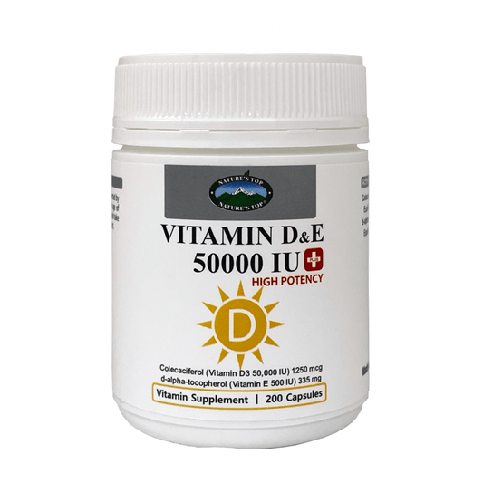 Nature’s Top Vitamin D plus E 50000 IU High Potency 200 Capsules - QVM Vitamins™