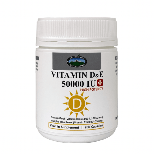 Nature’s Top Vitamin D plus E 50000 IU High Potency 200 Capsules - QVM Vitamins™