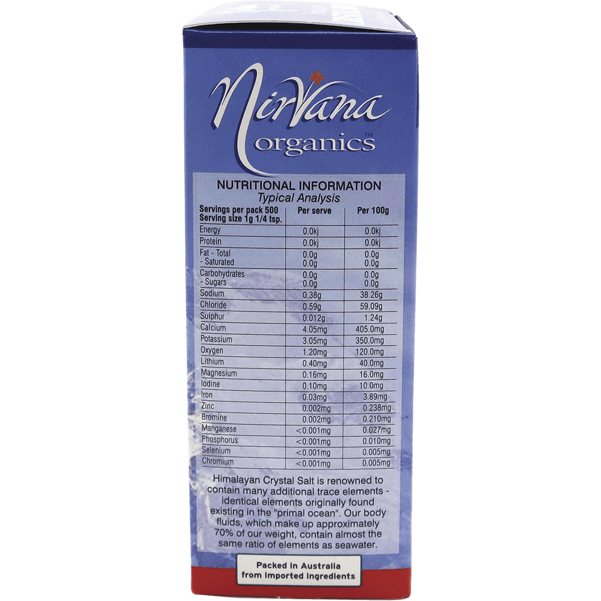 Nirvana Organic Himalayan Salt Granules 500g - QVM Vitamins™