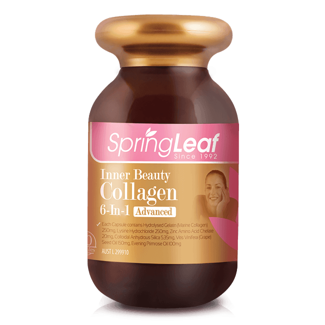 Spring Leaf Inner Beauty Collagen 6 in 1 Advanced 90 Capsules - QVM Vitamins™