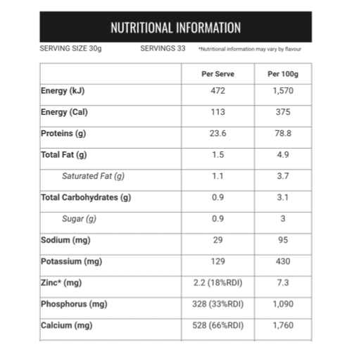 VPA Micellar Casein - 1kg (33 Serves) - QVM Vitamins™