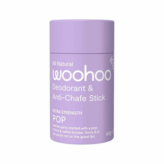 Woohoo Deodorant and Anti-Chafe Stick Pop (Extra Strength) 60g - QVM Vitamins™