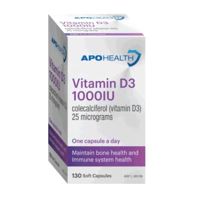 ApoHealth Vitamin D3 1000IU 130s Capsules