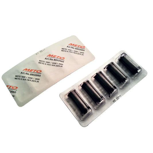METO Ink Rollers for METO Classic ProLine S & M 8852660 Pack of 5 Black