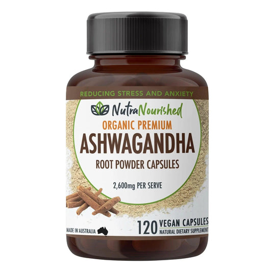 Nutra Nourished Organic Ashwagandha 2600mg 120 Vegan Capsules