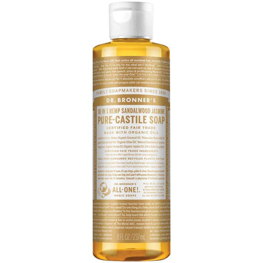 Dr. Bronner's Pure Castile Soap Liquid Sandalwood Jasmine 237ml - QVM Vitamins™