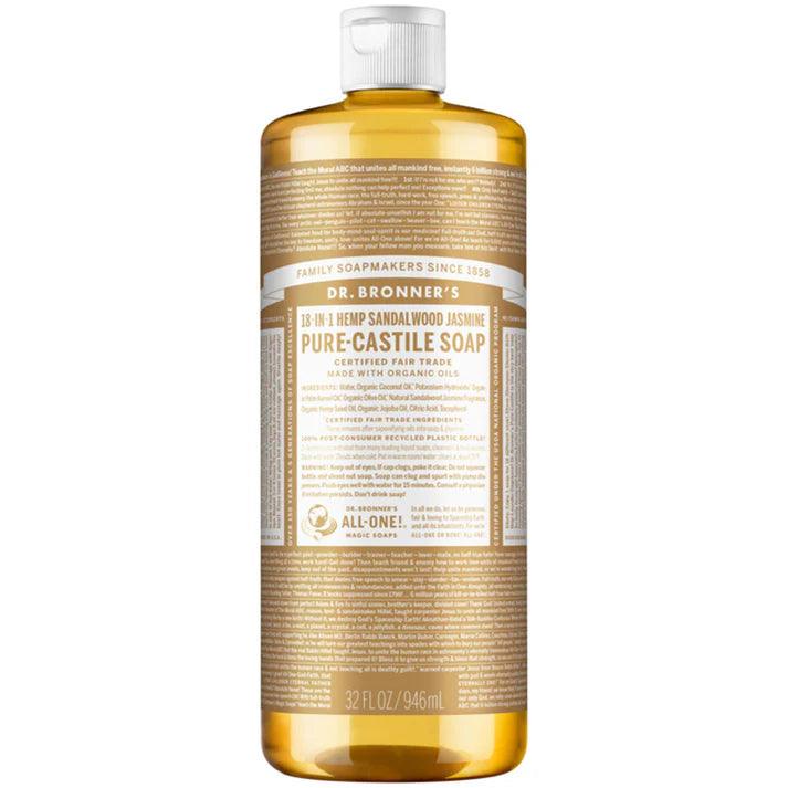 Dr. Bronner's Pure Castile Soap Liquid Sandalwood Jasmine 946ml - QVM Vitamins™