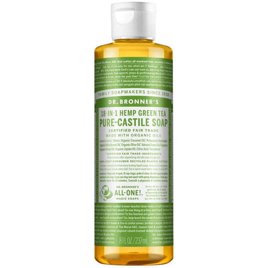 Dr. Bronner's Pure Castile Soap Liquid Green Tea 237ml - QVM Vitamins™