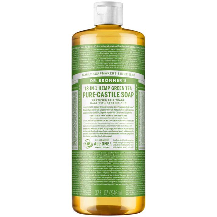 Dr. Bronner's Pure Castile Soap Liquid Green Tea 946ml - QVM Vitamins™