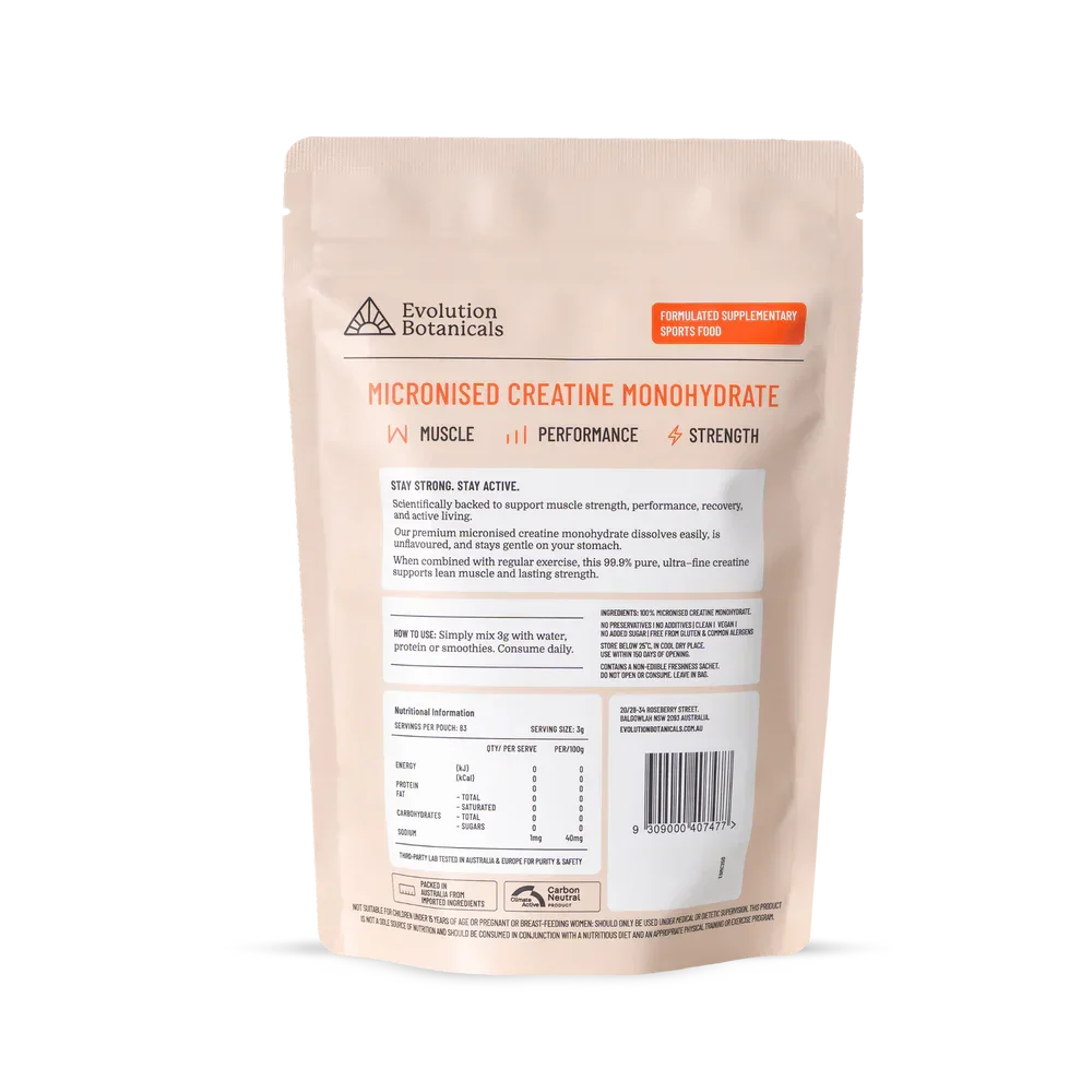 Evolution Botanicals Micronised Creatine 250g