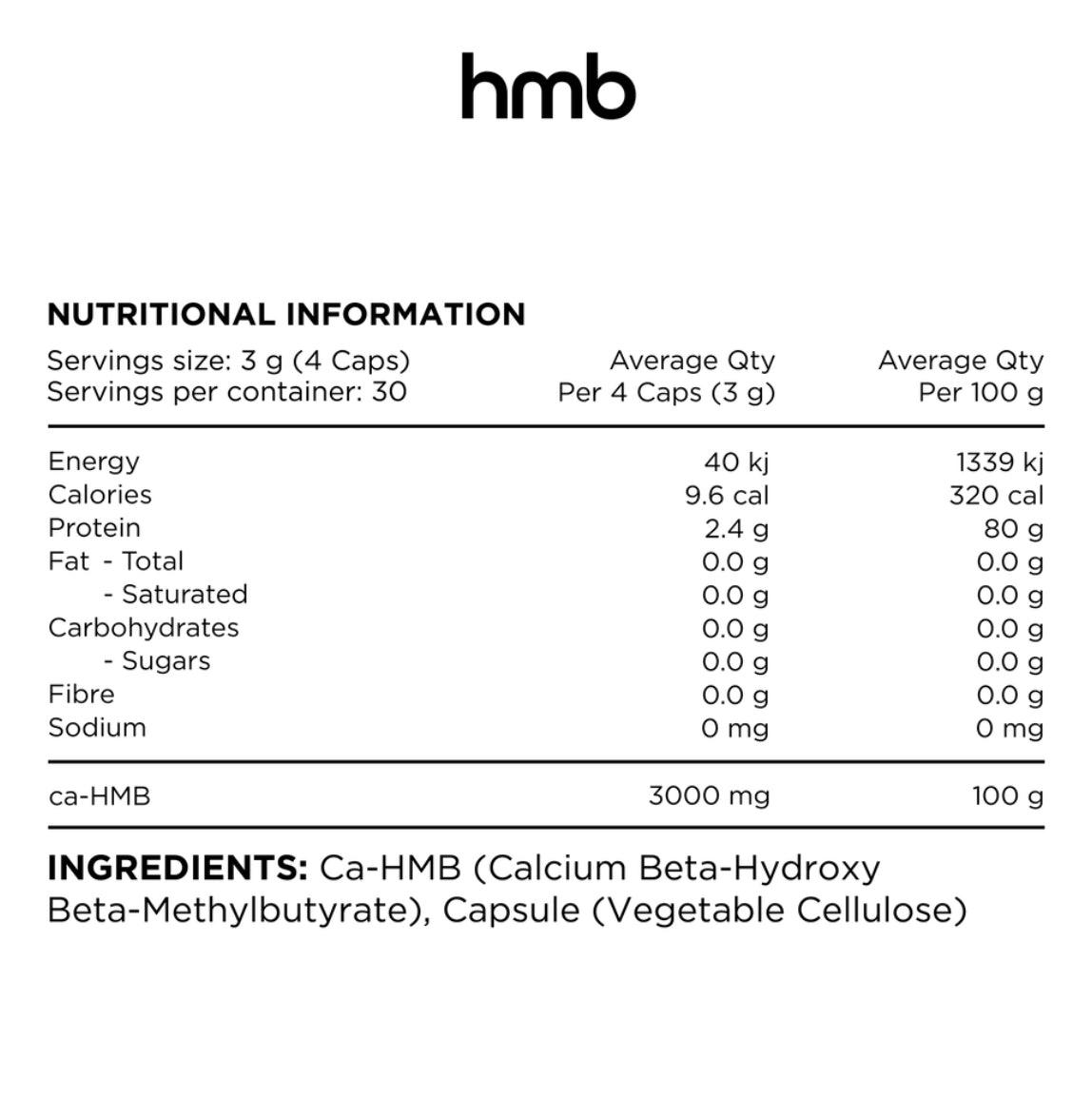 Switch Nutrition Hydroxymethylbutyrate (HMB) 120 Capsules - QVM Vitamins™