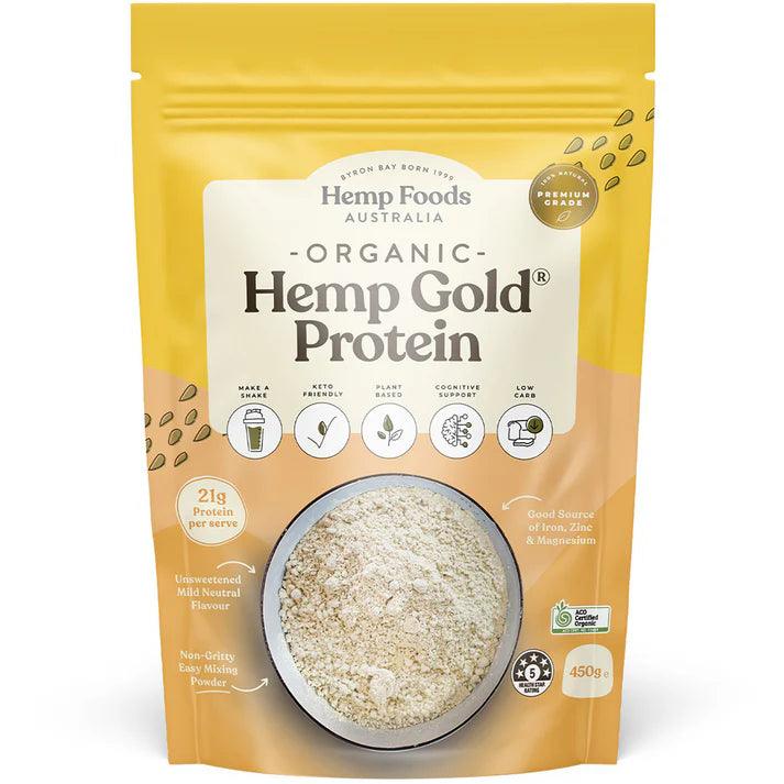 Hemp Foods Australia Organic Hemp Gold Protein Powder 450g - QVM Vitamins™