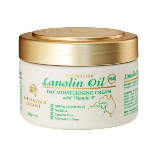 Australian Creams MkII Lanolin Oil Day Moisturising Cream with Vitamin E 250g - QVM Vitamins™
