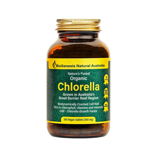 BioGenesis Australian Organic Chlorella 500mg 300 Tablets - QVM Vitamins™