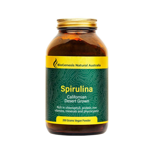 BioGenesis Spirulina Californian Desert Grown Powder 200g - QVM Vitamins™