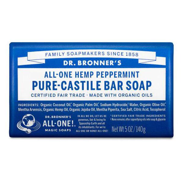 Dr. Bronner's Bar Soap Peppermint 140g - QVM Vitamins™