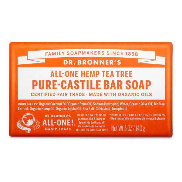 Dr. Bronner's Bar Soap Tea Tree 140g - QVM Vitamins™