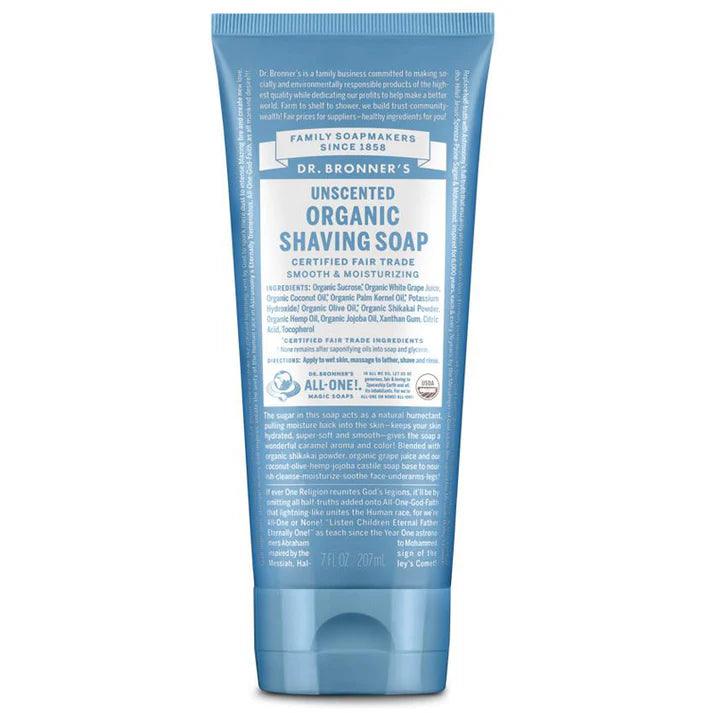 Dr. Bronner's Organic Shaving Soap Unscented 207ml - QVM Vitamins™