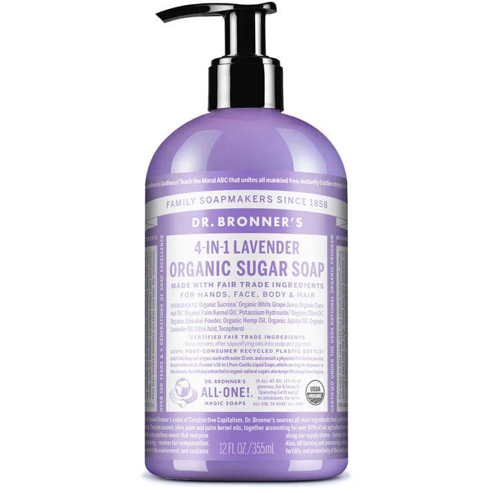 Dr. Bronner's Organic Sugar Soap Lavender 355ml - QVM Vitamins™