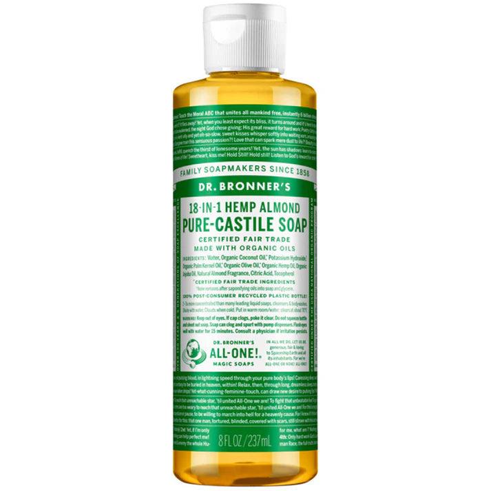 Dr. Bronner's Pure Castile Soap Liquid Almond 237ml - QVM Vitamins™