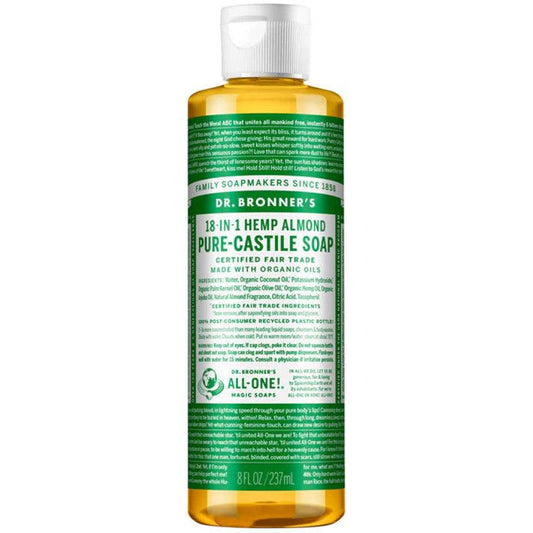 Dr. Bronner's Pure Castile Soap Liquid Almond 237ml - QVM Vitamins™