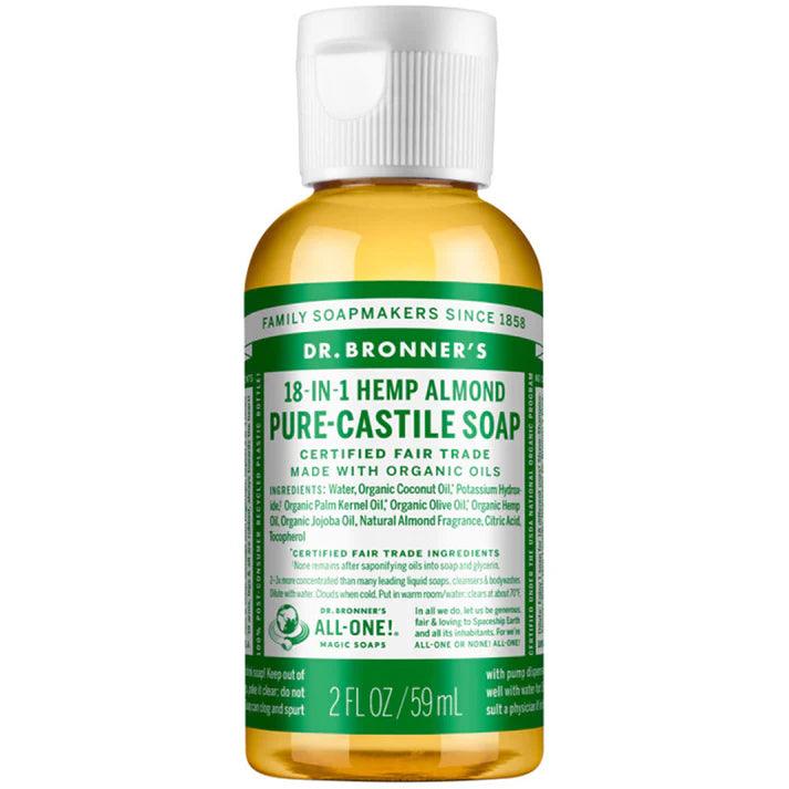 Dr. Bronner's Pure Castile Soap Liquid Almond 59ml - QVM Vitamins™