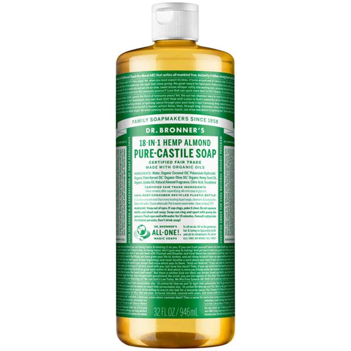 Dr. Bronner's Pure Castile Soap Liquid Almond 946ml - QVM Vitamins™