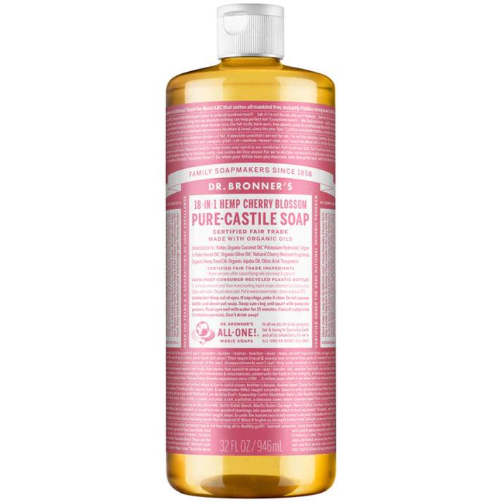 Dr. Bronner's Pure Castile Soap Liquid Cherry Blossom 946ml - QVM Vitamins™