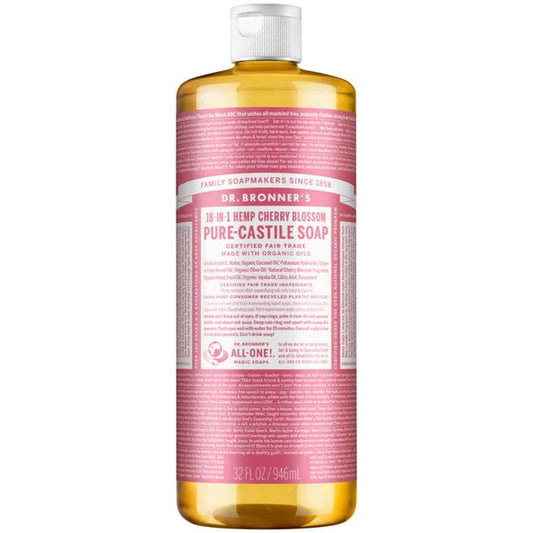 Dr. Bronner's Pure Castile Soap Liquid Cherry Blossom 946ml - QVM Vitamins™