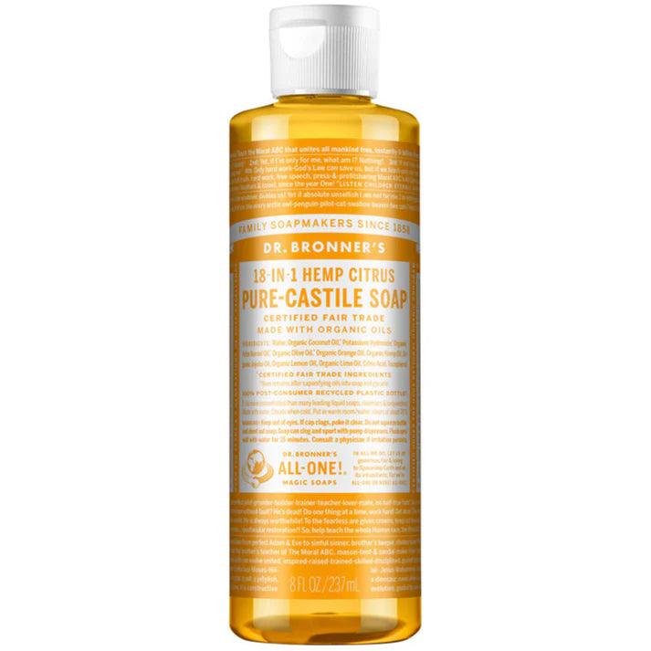 Dr. Bronner's Pure Castile Soap Liquid Citrus 237ml - QVM Vitamins™