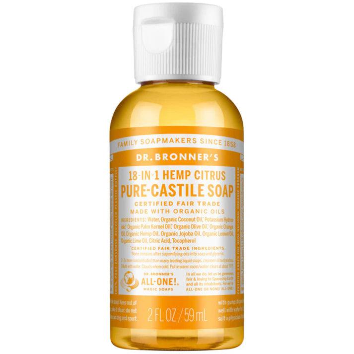 Dr. Bronner's Pure Castile Soap Liquid Citrus 59ml - QVM Vitamins™