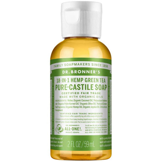 Dr. Bronner's Pure Castile Soap Liquid Green Tea 59ml - QVM Vitamins™