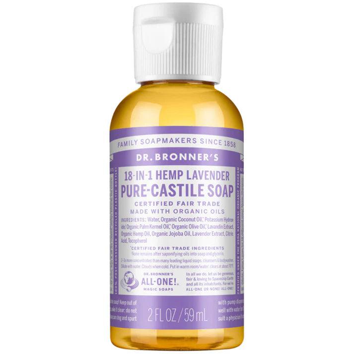 Dr. Bronner's Pure Castile Soap Liquid Lavender 59ml - QVM Vitamins™