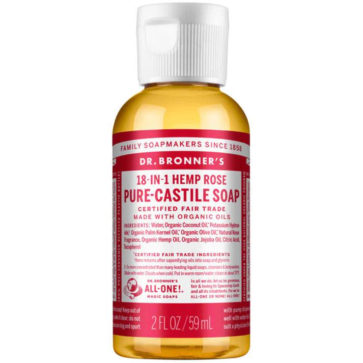 Dr. Bronner's Pure Castile Soap Liquid Rose 59ml - QVM Vitamins™