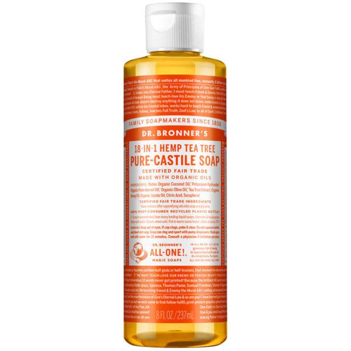 Dr. Bronner's Pure Castile Soap Liquid Tea Tree 237ml - QVM Vitamins™