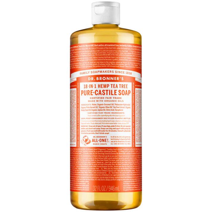 Dr. Bronner's Pure Castile Soap Liquid Tea Tree 946ml - QVM Vitamins™