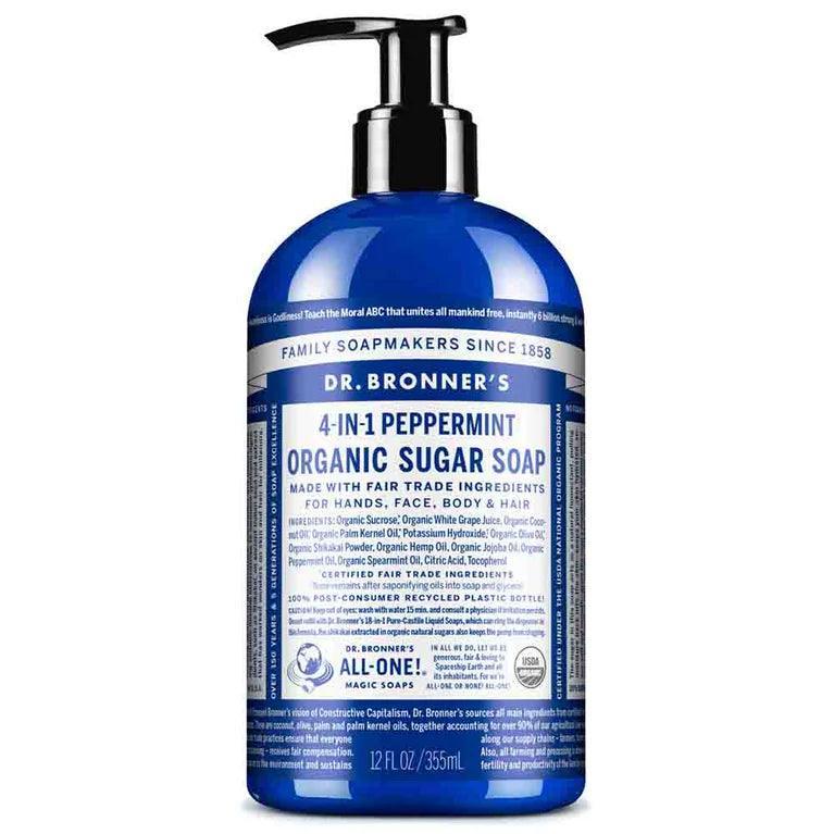 Dr. Bronner's Organic Sugar Soap Peppermint 355ml