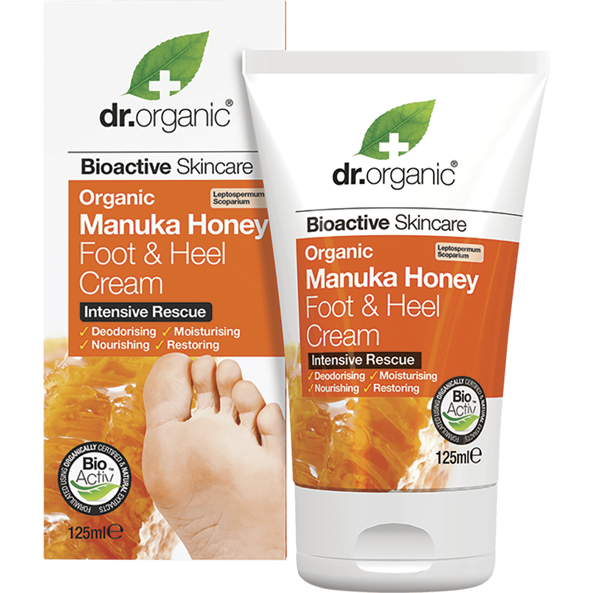 Dr Organic Manuka Honey Foot and Heel Cream Organic 125ml - QVM Vitamins™