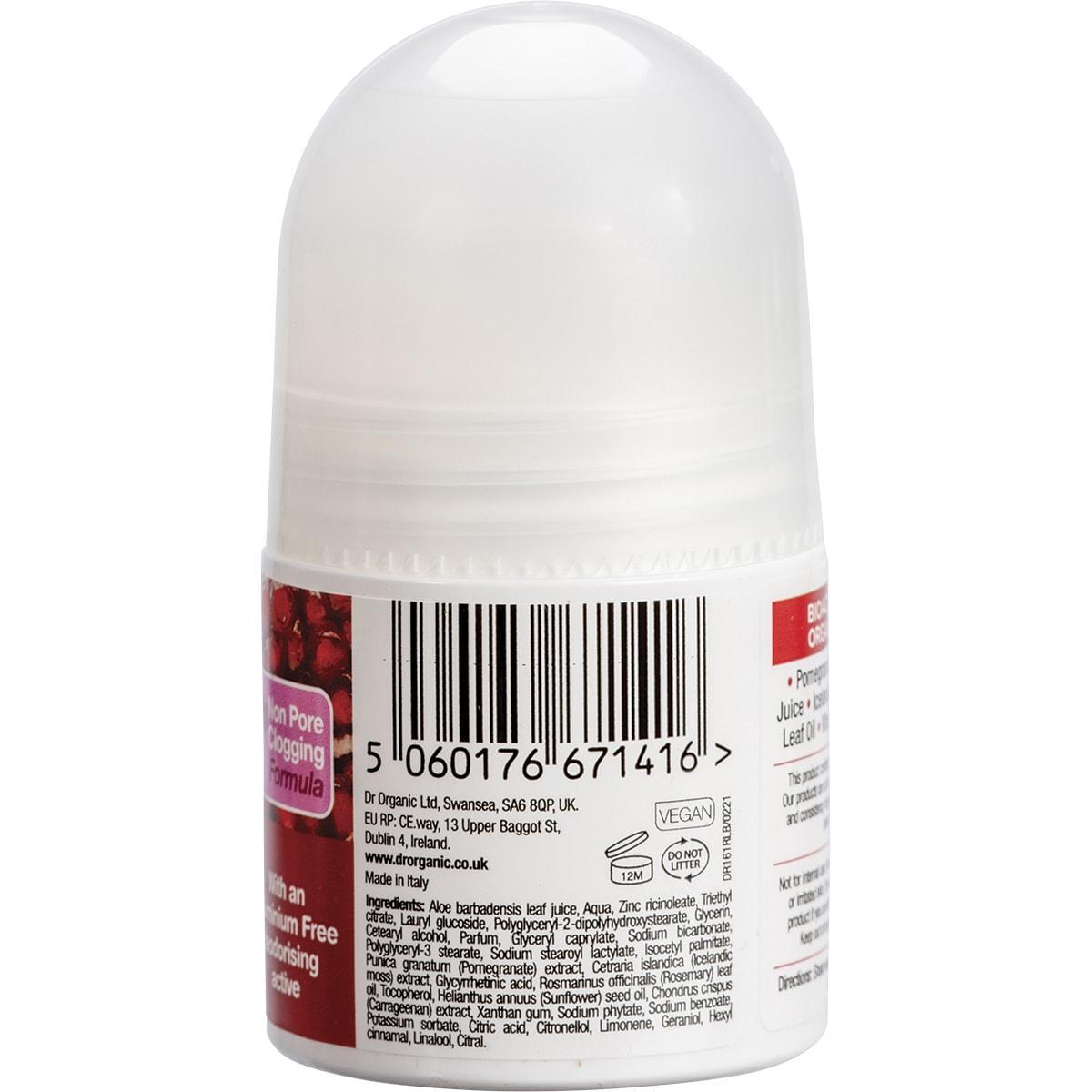 Dr Organic Pomegranate Deodorant Roll-on 50ml - QVM Vitamins™