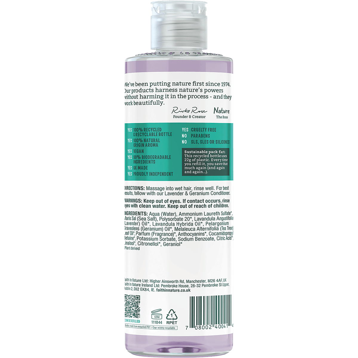Faith In Nature Lavender and Geranium Shampoo 400ml - QVM Vitamins™
