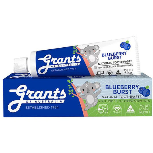 Grants Natural Toothpaste Kids Blueberry Burst 75g - QVM Vitamins™