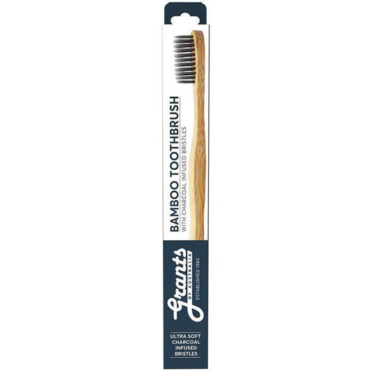 Grants Toothbrush Bamboo - Charcoal Ultra Soft - QVM Vitamins™